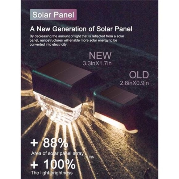 Solar Deck Lights, Outdoor Lighting Backyard Decor Outside Step Lights Garden - Picture 3 of 6